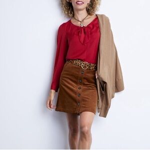 CAbi Brown Mini Skirt